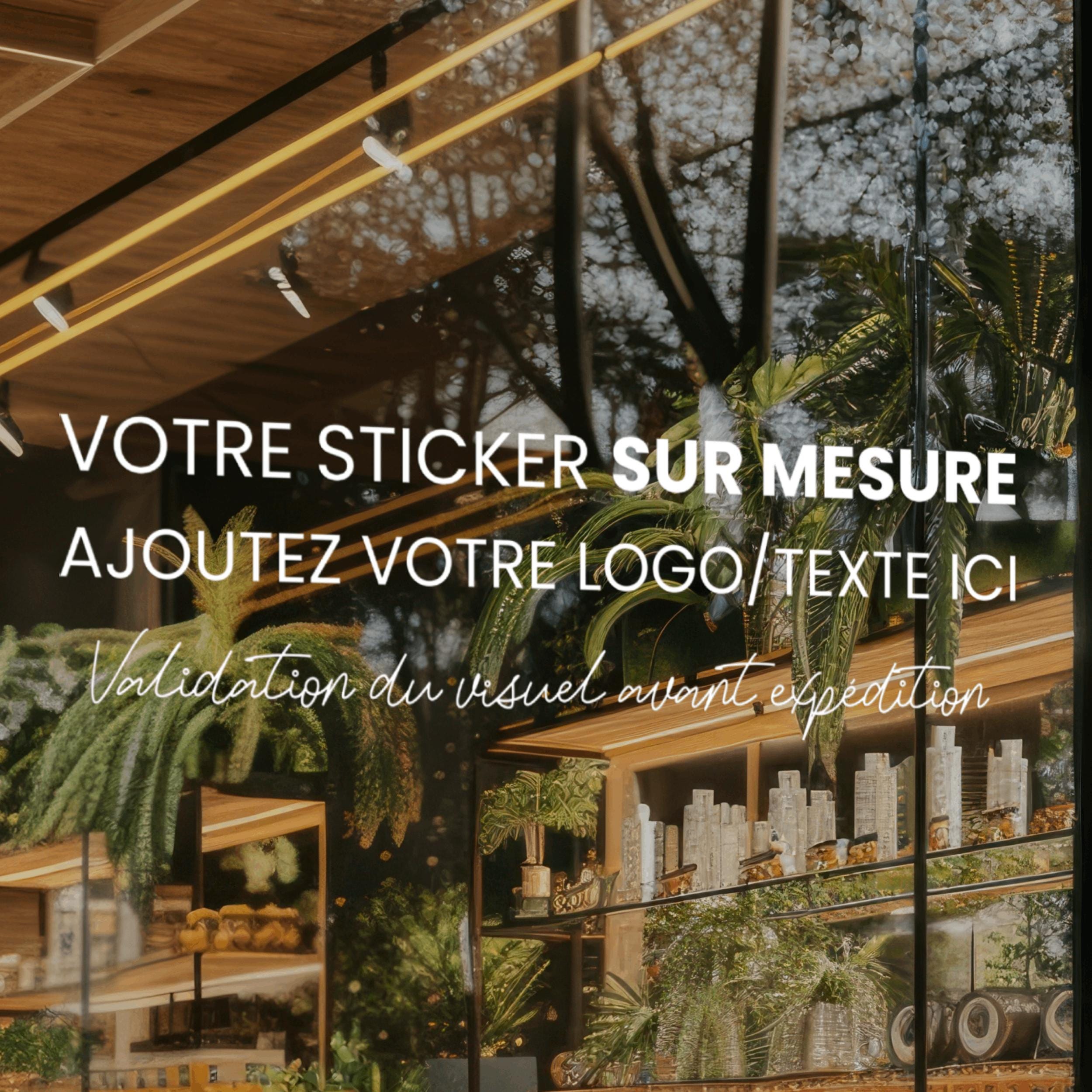 Grands autocollants vinyle personnalisés – sticker personnalisé texte, image ou logo – pour voiture, fenêtre, vitrine, bouteille, entreprise