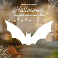 Pack de 16 stickers Halloween Chauve Souris – autocollants, décalcomanie Halloween Chauves-souris pour vitrine, voiture et décoration murale