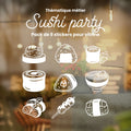 Pack de 9 stickers Sushi en vinyle – autocollants pour vitrine de restaurant japonais, voiture, moto, ordinateur, cuisine, déco murale