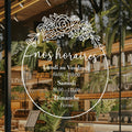 Sticker horaires d’ouverture vitrine | Autocollant vitrophanie heures d’ouverture magasin, salon de coiffure, restaurant, café et commerces