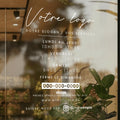 Sticker horaires d’ouverture vitrine | Autocollant vitrophanie heures d’ouverture magasin, salon de coiffure, restaurant, café et commerces