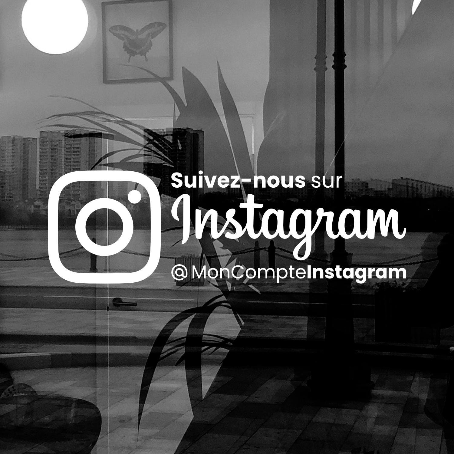 Sticker Instagram personnalisé | Autocollant logo Instagram avec pseudo | Décalcomanie pour voiture, vitrine et autres objets personnalisés
