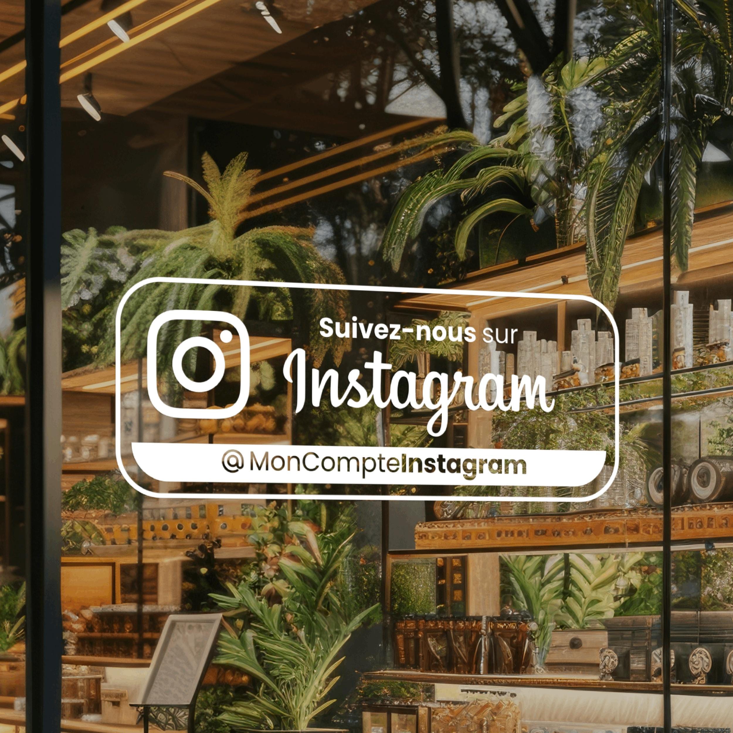 Sticker Instagram personnalisé | Autocollant logo Instagram avec pseudo | Décalcomanie pour voiture, vitrine et autres objets personnalisés