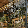 Sticker horaires d’ouverture vitrine | Autocollant vitrophanie heures d’ouverture magasin, salon de coiffure, restaurant, café et commerces