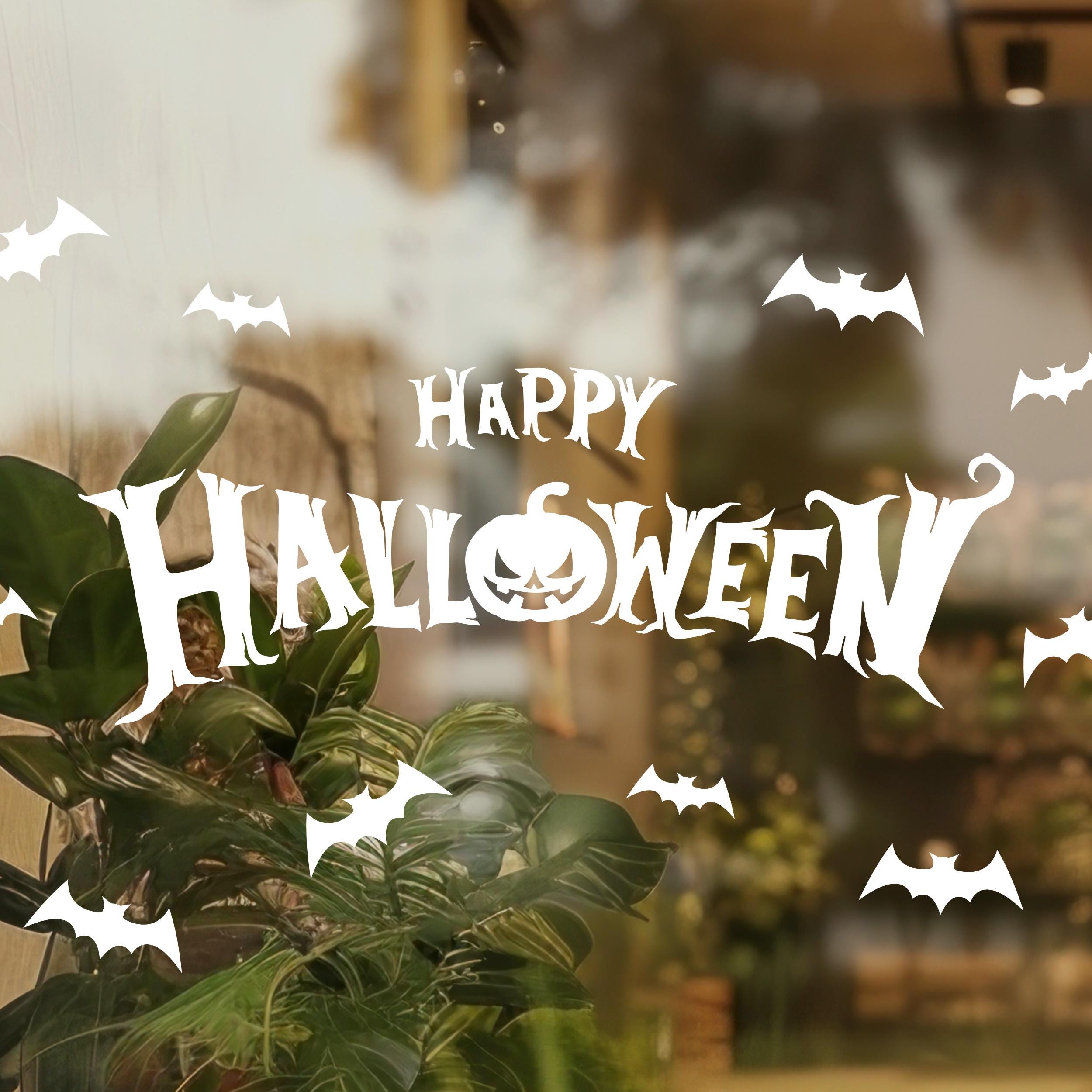 Sticker Happy Halloween – autocollants, décalcomanie Happy Halloween pour vitrine, voiture et décoration murale