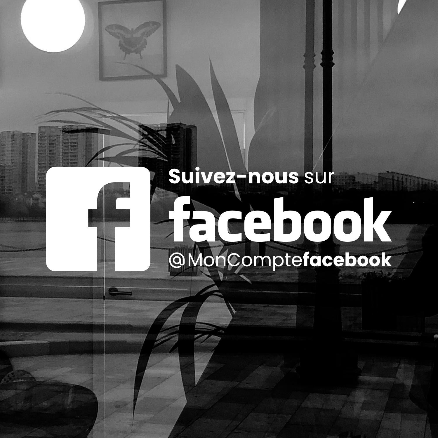 Sticker Facebook personnalisé | Autocollant logo Facebook avec pseudo | Décalcomanie pour voiture, vitrine et autres objets personnalisés
