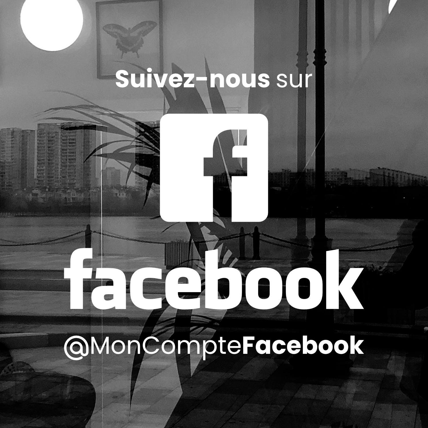 Sticker Facebook personnalisé | Autocollant logo Facebook avec pseudo | Décalcomanie pour voiture, vitrine et autres objets personnalisés