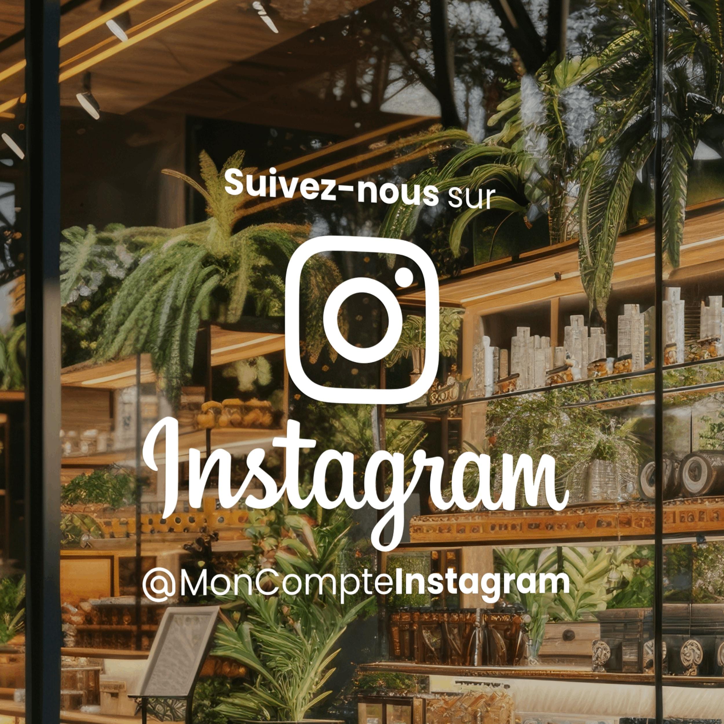 Sticker Instagram personnalisé | Autocollant logo Instagram avec pseudo | Décalcomanie pour voiture, vitrine et autres objets personnalisés
