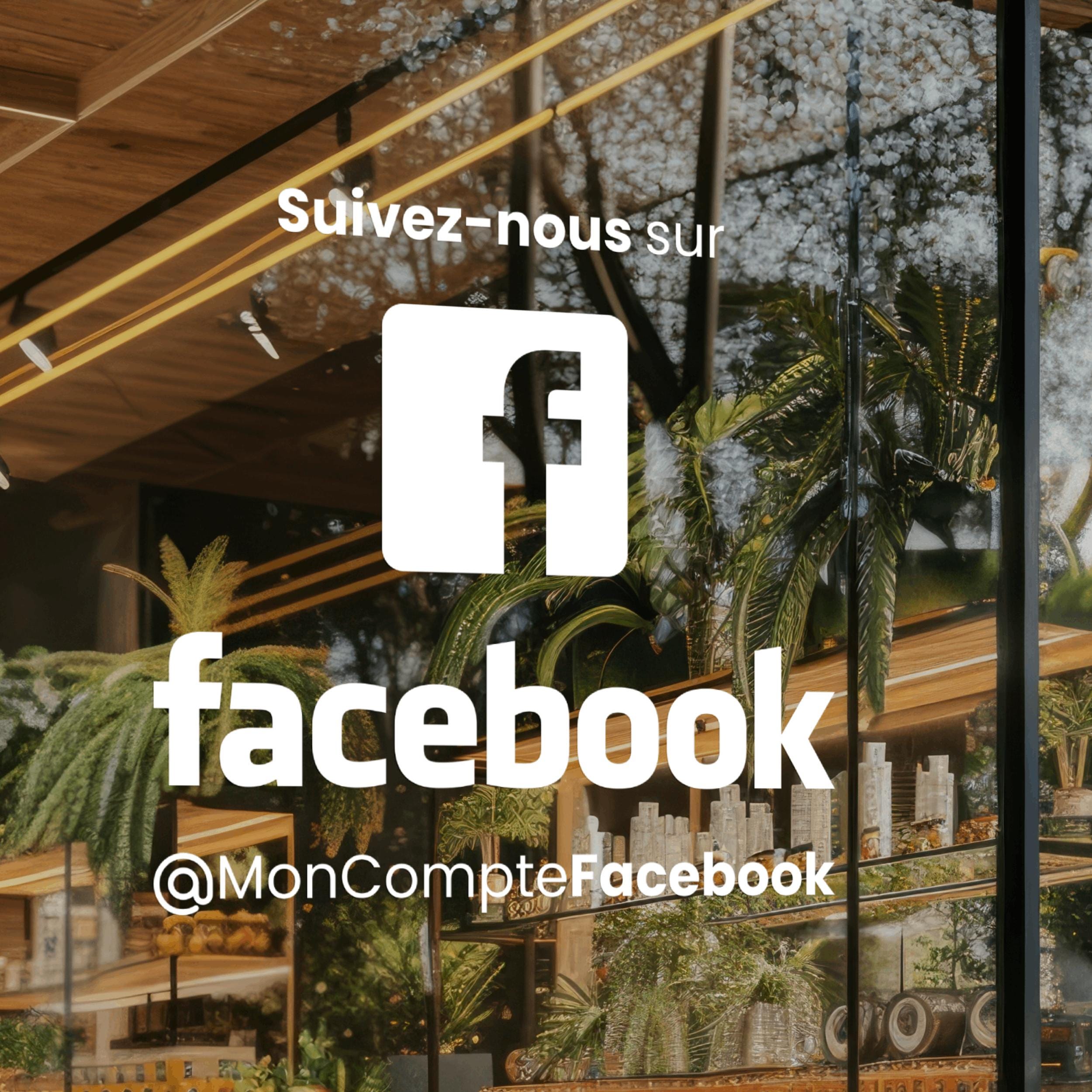 Sticker Facebook personnalisé | Autocollant logo Facebook avec pseudo | Décalcomanie pour voiture, vitrine et autres objets personnalisés