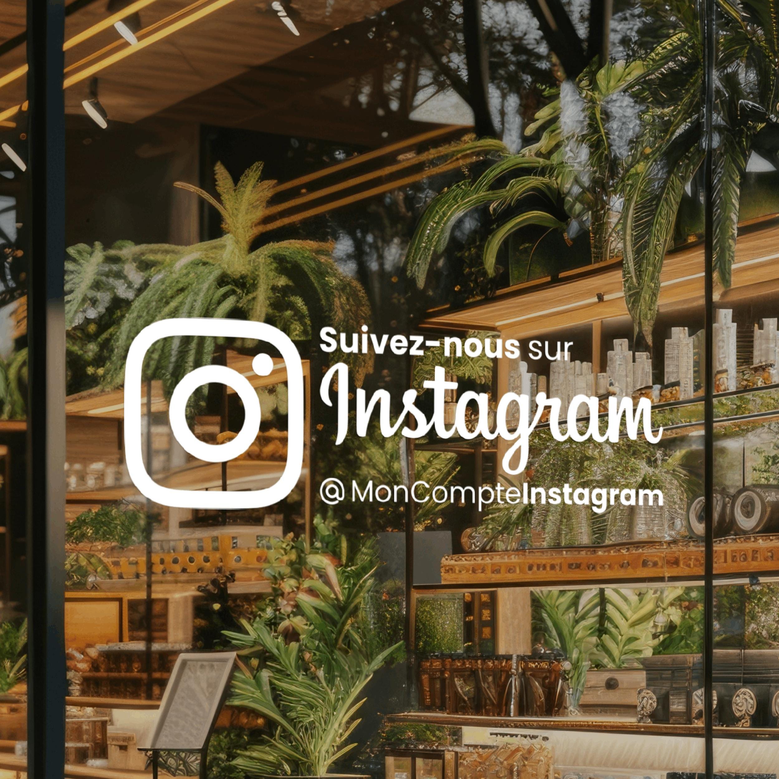 Sticker Instagram personnalisé | Autocollant logo Instagram avec pseudo | Décalcomanie pour voiture, vitrine et autres objets personnalisés
