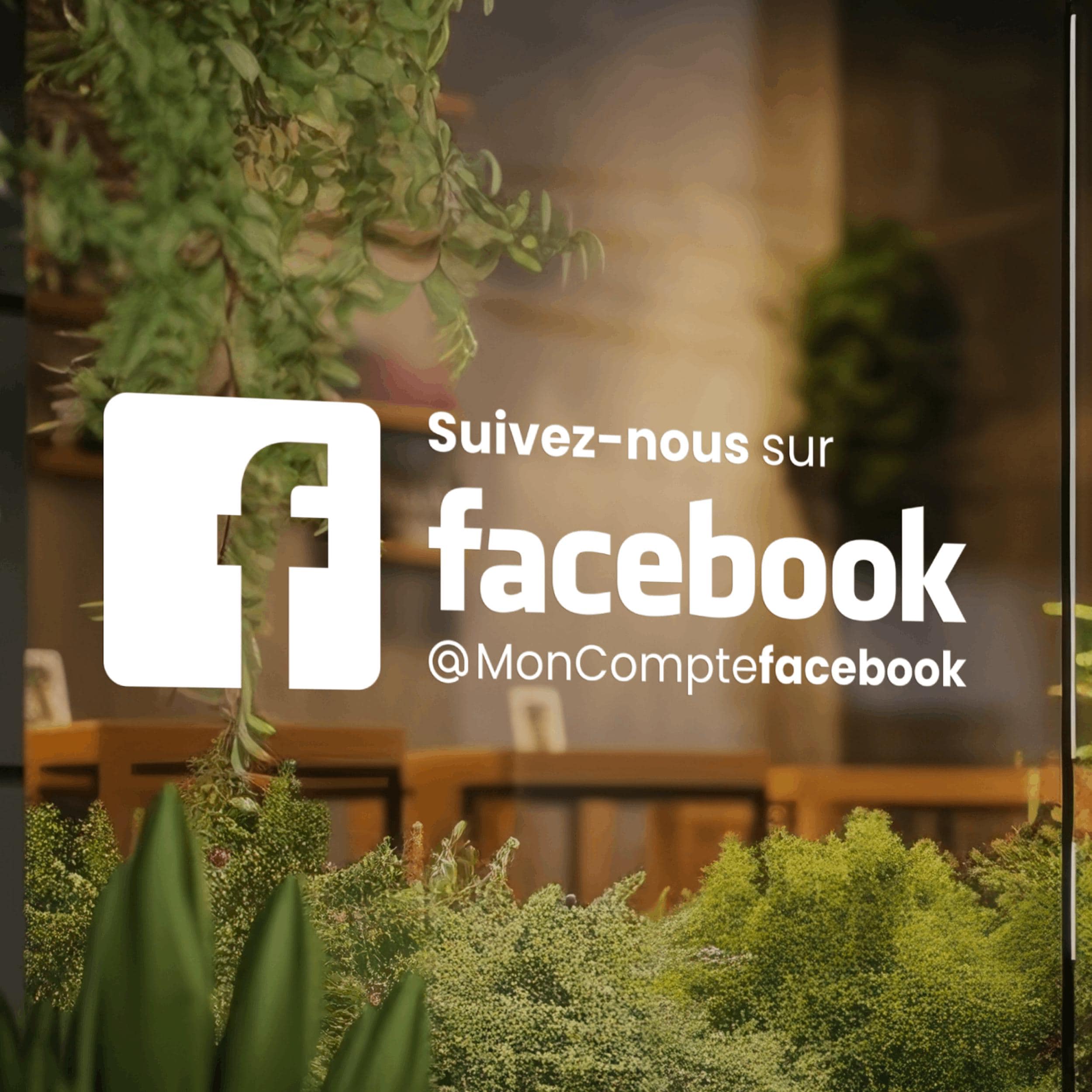 Sticker Facebook personnalisé | Autocollant logo Facebook avec pseudo | Décalcomanie pour voiture, vitrine et autres objets personnalisés