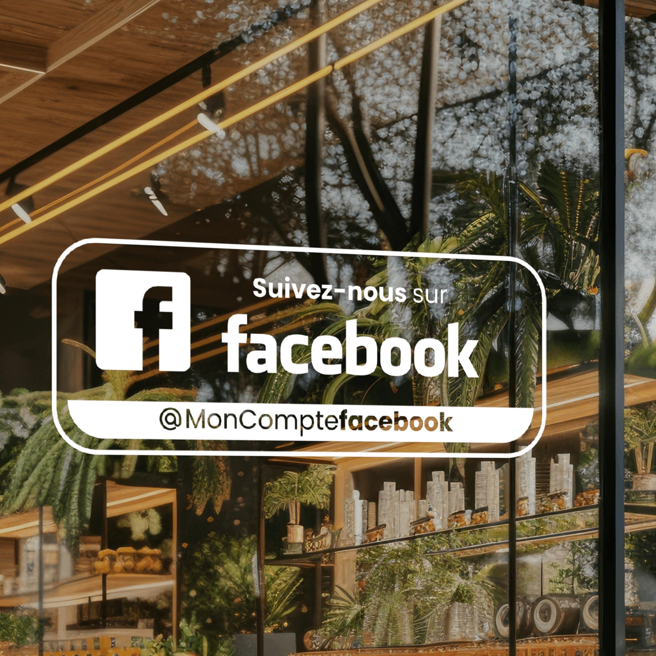 Sticker Facebook personnalisé | Autocollant logo Facebook avec pseudo | Décalcomanie pour voiture, vitrine et autres objets personnalisés