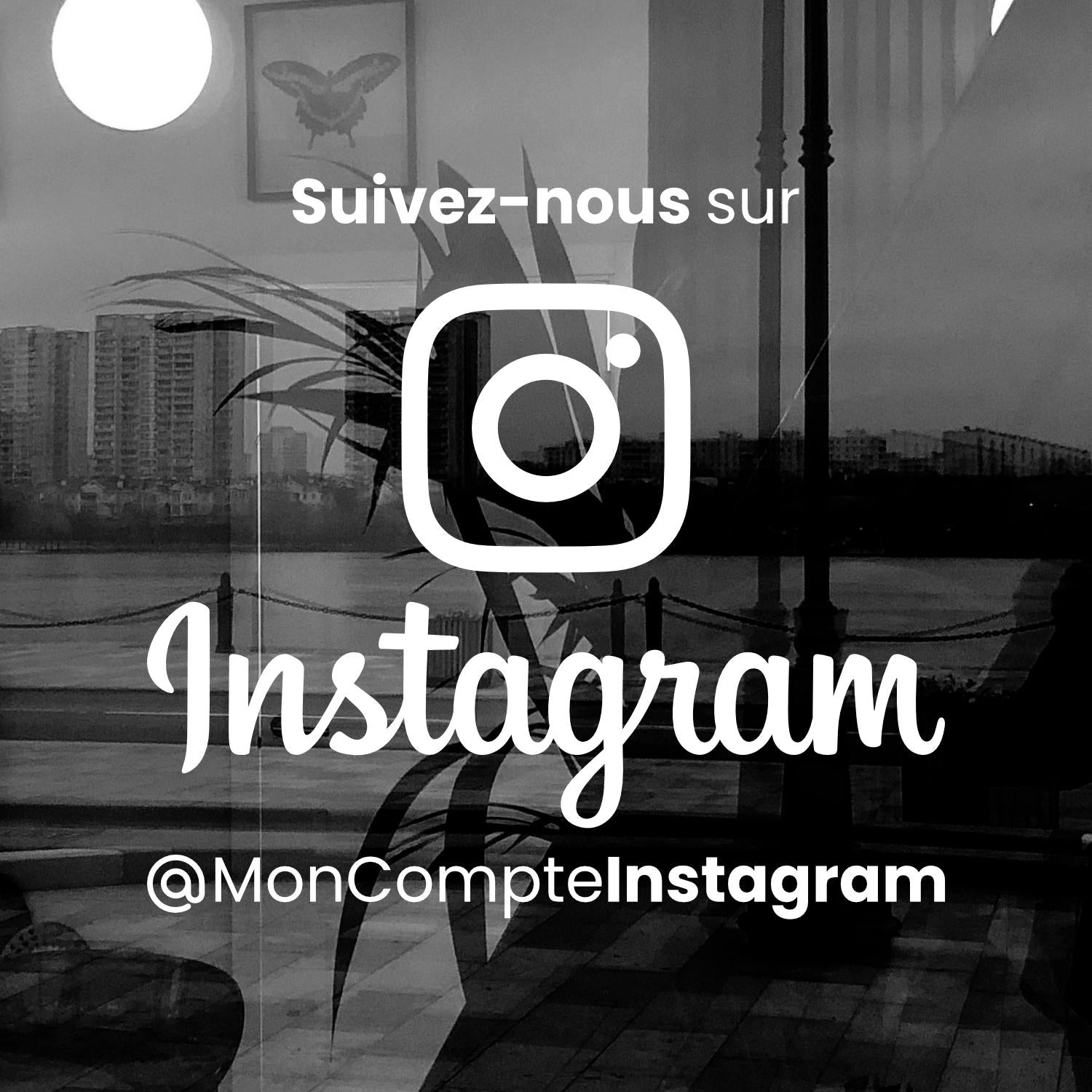Sticker Instagram personnalisé | Autocollant logo Instagram avec pseudo | Décalcomanie pour voiture, vitrine et autres objets personnalisés